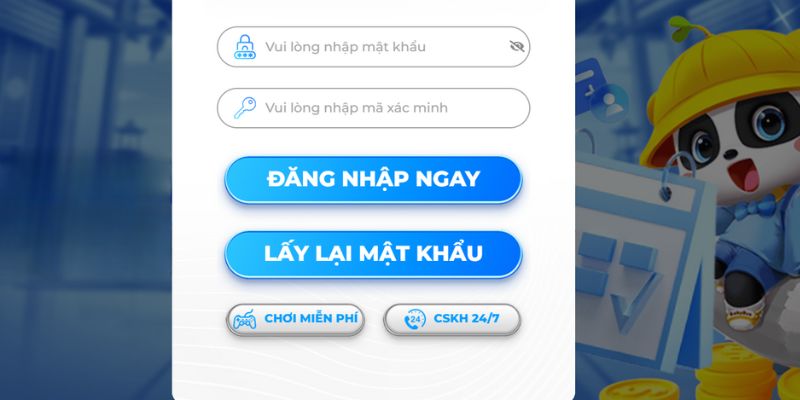 Nhấp vào mục lấy lại mật khẩu để đặt lại mật khẩu mới